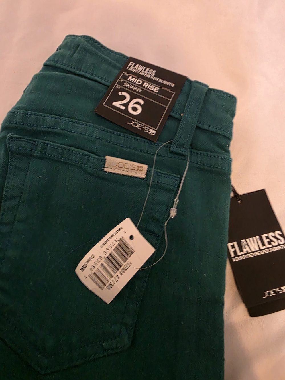 Joe's Jeans Flawless Mid-Rise Skinny Jeans - Teal Green